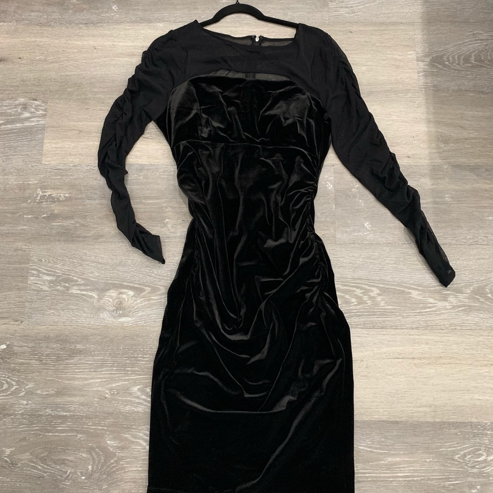 INC Mesh Long Sleeve Dress